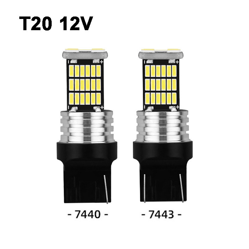 2pcs 12V T20 W21W W21/5W 4014 45Chips ไฟ Led รถสําหรับไฟเลี้ยวย้อนกลับไฟเบรค