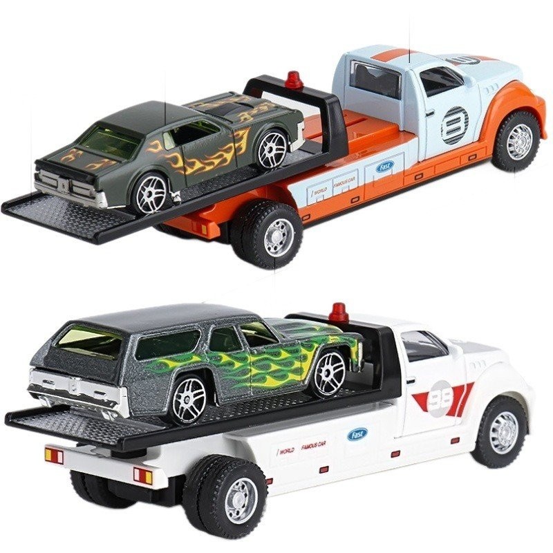 ใหม่1/64โลหะผสมวิศวกรรมรถชุดรถบรรทุกทำลายรถขนส่งรถขนส่งรถกู้ภัยรถพ่วงจำลองรถ xxi0