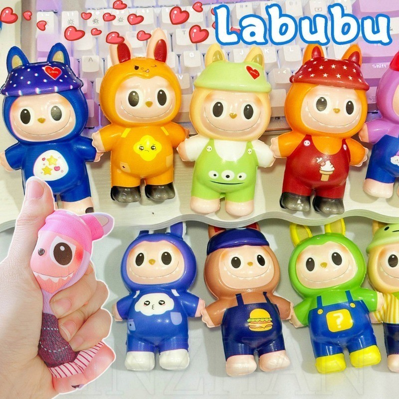 น่ารักลาบู บีบของเล่น-การ์ตูนช้า สะท้อนกลับ ของเล่นบีบอัด-หยิกนุ่มความเครียดบรรเทาของขวัญสําหรับผู้ใหญ่, เด็ก-ตลกอะนิเมะแกะกระต่ายตุ๊กต