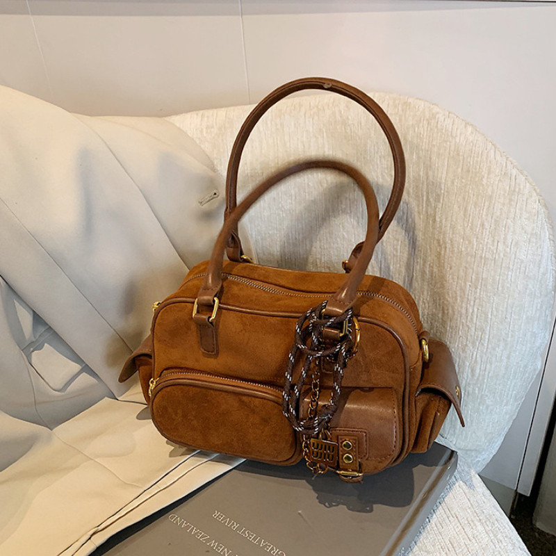 LHL BOUTIQUE กระเป๋ าหนังกลับ แฟชั่นใหม่ความจุขนาดใหญ่มัลติฟังก์ชั่นกระเป๋าสะพายข้างแบบพกพา