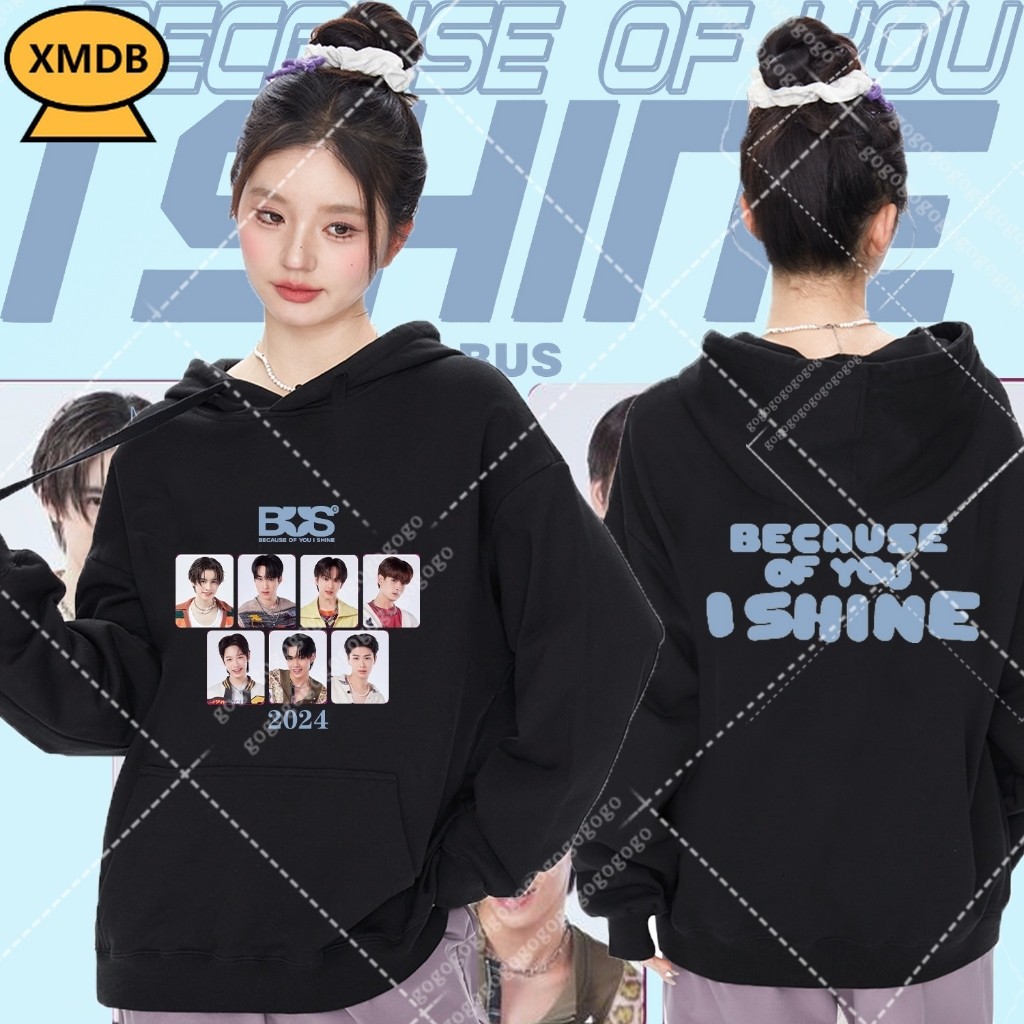 (COD) เสื้อฮู้ดแขนยาวและ Travel Outfits NEW 2025 BUS because of you i shine comfy cotton นุ่มสบาย M-3XL#84