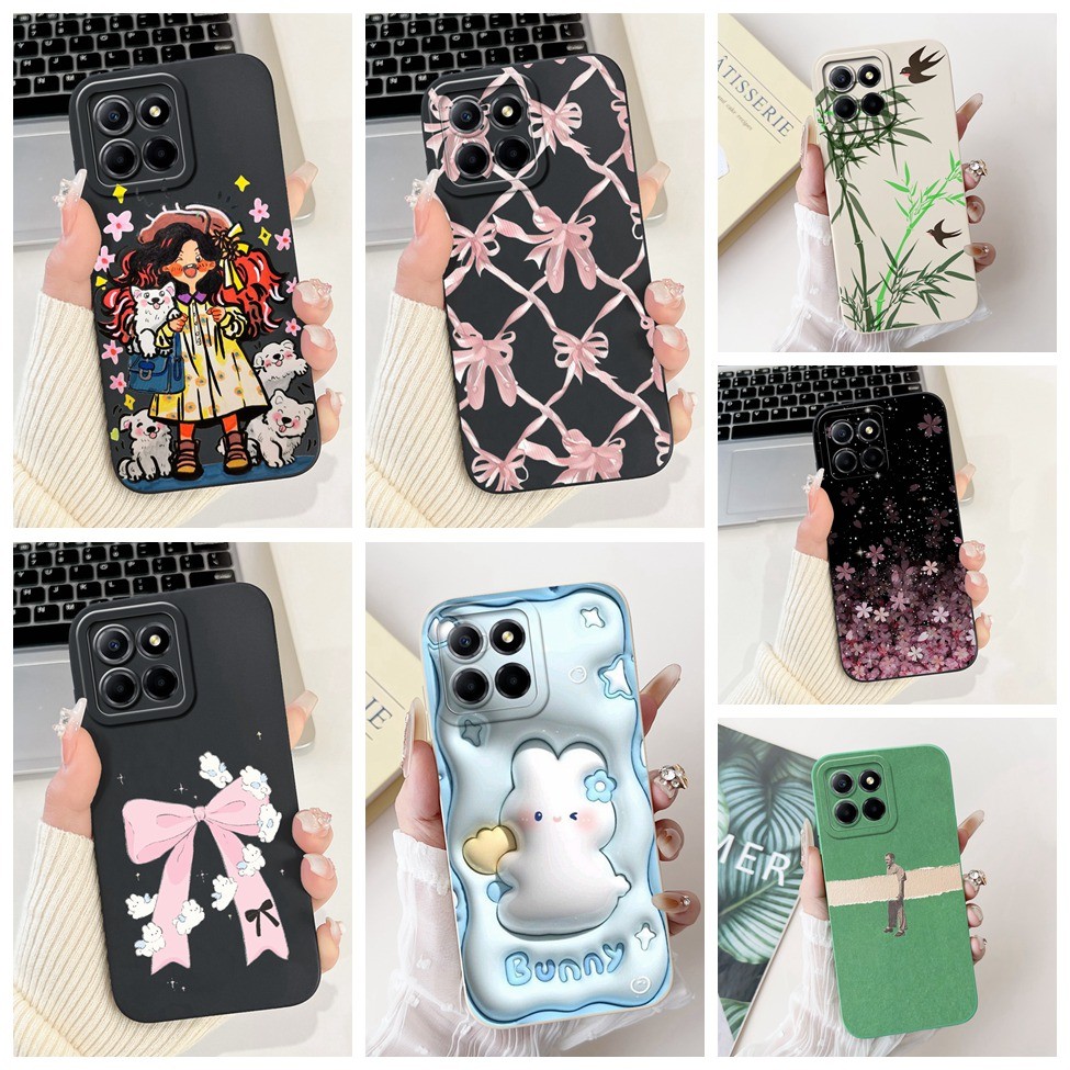 Honor X8b กรณีแฟชั่นความงามผีเสื้อดอกไม้แมวน่ารักสาวปกหลัง X8b Honor เคสโทรศัพท์ LLY-LX1 LLY-LX2 LLY