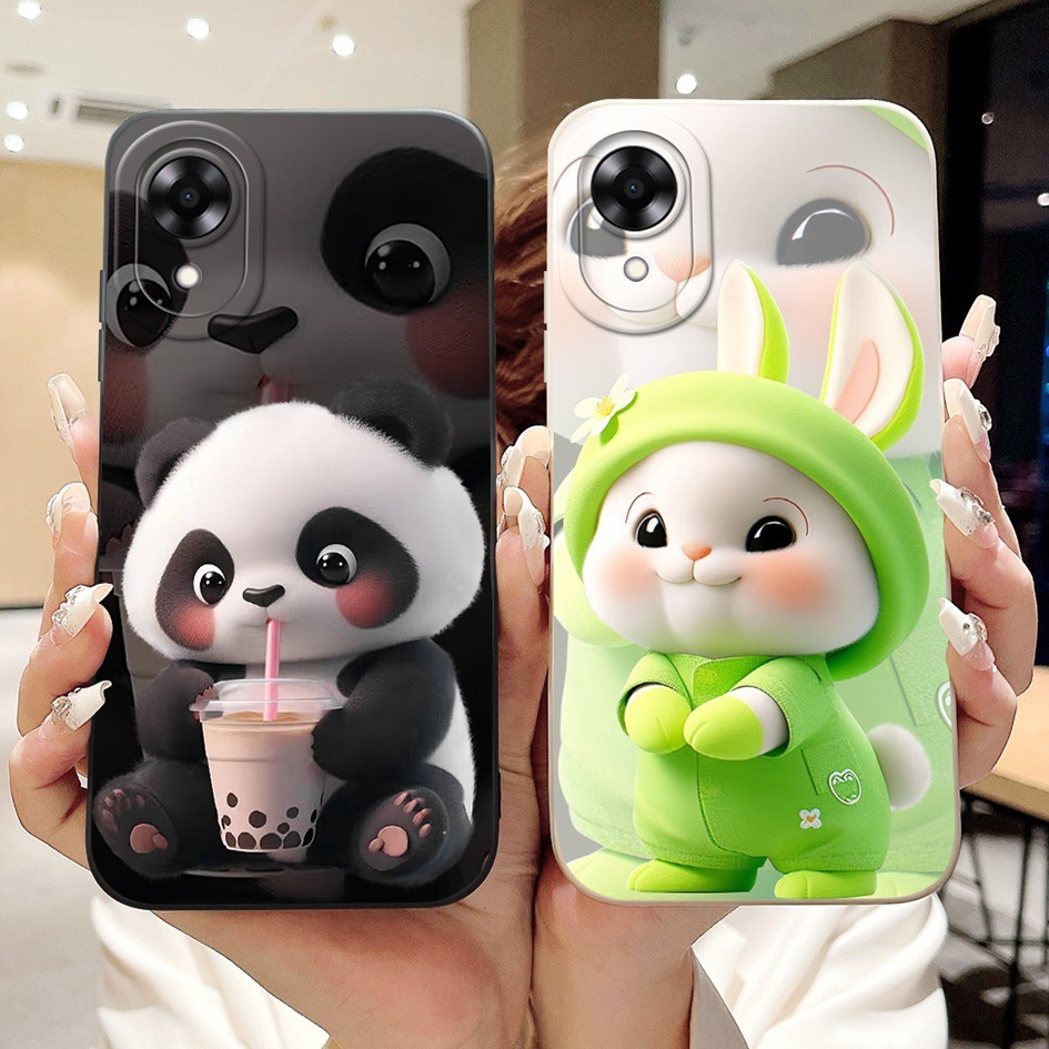 การ์ตูนสําหรับ OPPO A17 CPH2477 / A17K CPH2471 เคสโทรศัพท์น่ารัก Panda กระต่ายซิลิโคนนุ่มสําหรับ OPPOA17 17K กันชน – โปรปัง