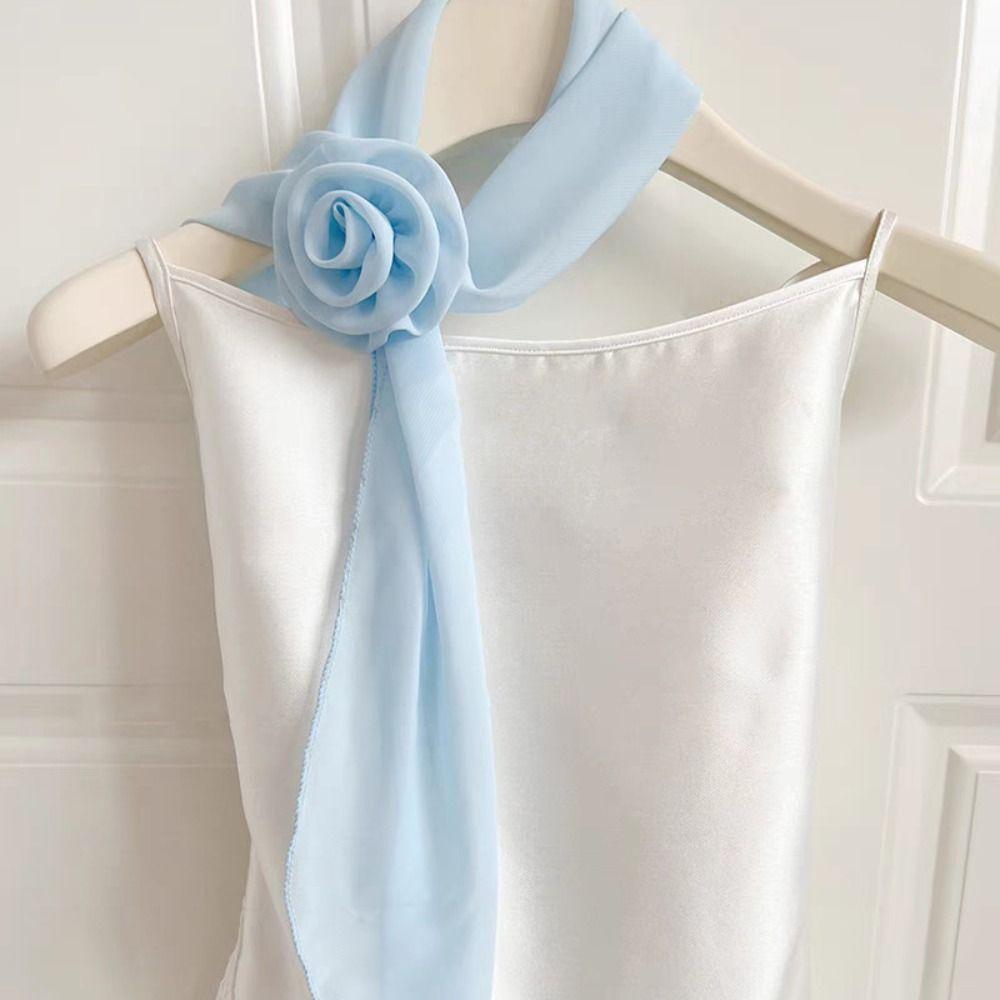 ผ้าพันคอแบบชีฟอง ลายดอกไม้หรูหรา สำหรับสวมรอบบ่าและไหล่ พร้อมใช้งานหลากหลายโอกาส - รูปที่ 3