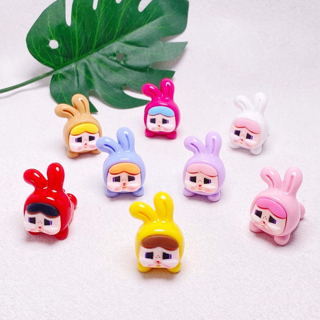 8 ชิ้นสีทึบ Papa Cry Girl 3D เรซิ่น Charms สําหรับ DIY 22*20 มม. (4-342)