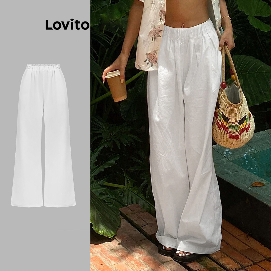 Lovito กางเกงวอร์มลำลองสำหรับผู้หญิง L106AD205