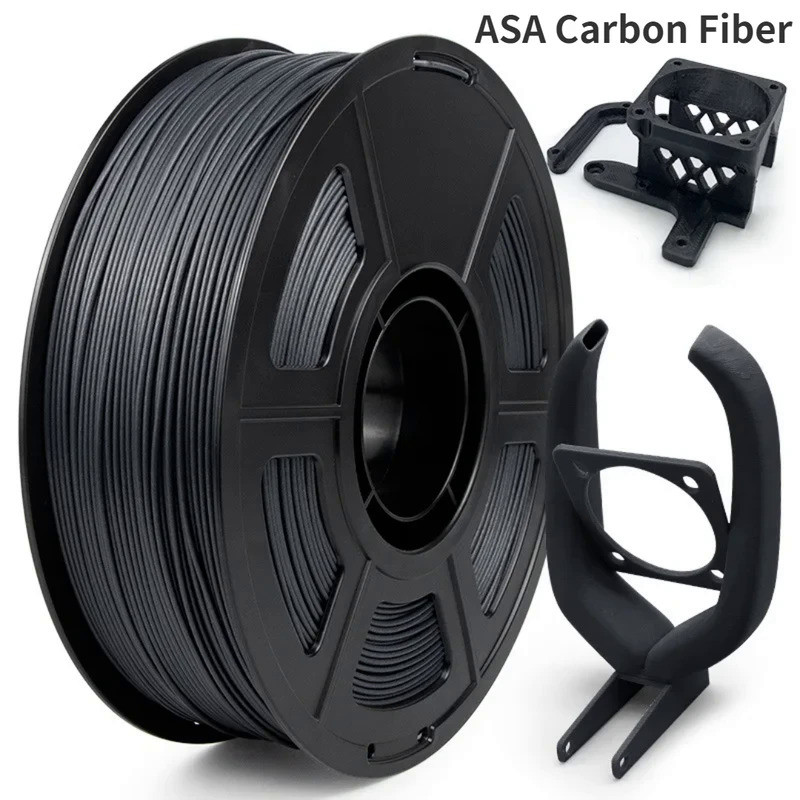 Carbon Fiber ASA Filament 1.75mm,Black ASA with UV/Rain/Heat Resistant, Engineering Filament,Printin