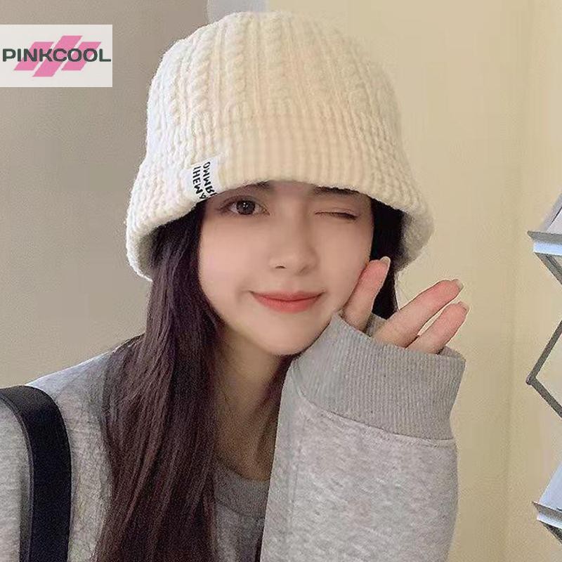 Pinkcool หมวกผู้หญิงอเนกประสงค์ป้องกันหูที่อบอุ่นหัวใหญ่ถักหมวกเส้นด้ายหมวกร้อน