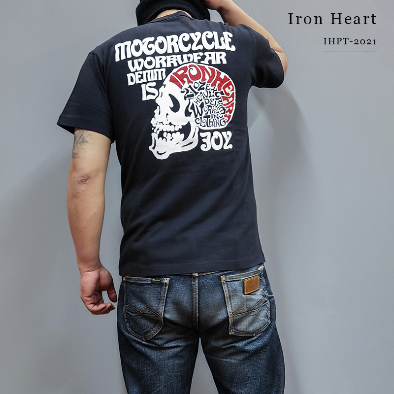 Iron HEART IRON HEART Print LOGO เสื้อยืดผ้าฝ้ายแขนสั้นสไตล์ฤดูร้อนสี่สี