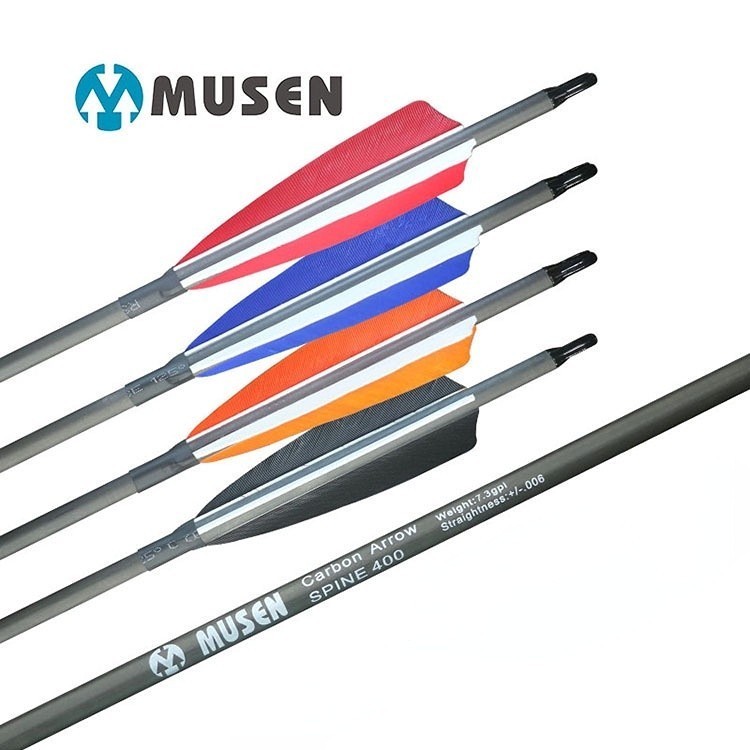 12pcs Musen ID6.2MM ปลาเพลาคาร์บอนบริสุทธิ์