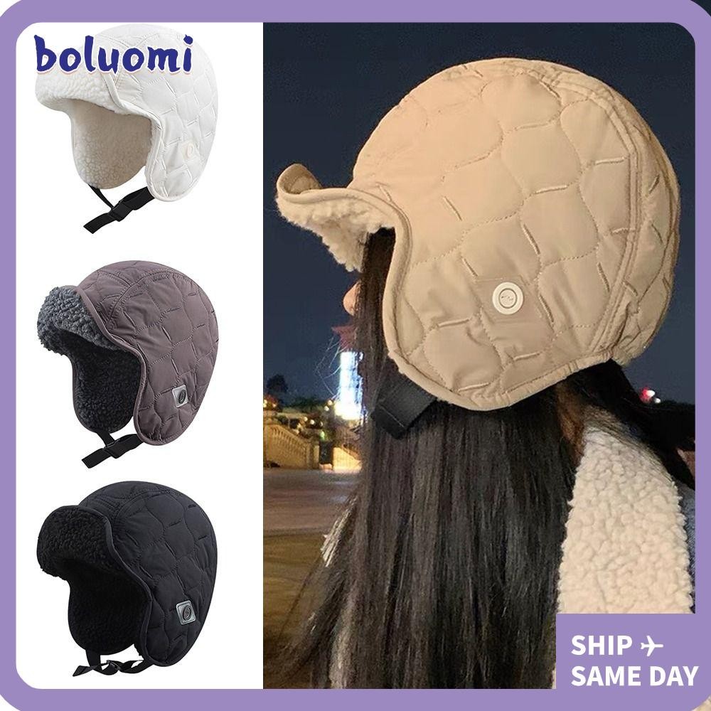 โบลูโอมิ หมวกเครื่องบินทิ้งระเบิด, ป้องกันหูหนาขนแกะ เล่ย ฮ หมวก, แฟชั่นสองด้านอบอุ่นฤดูหนาวหมวกสกีขี่