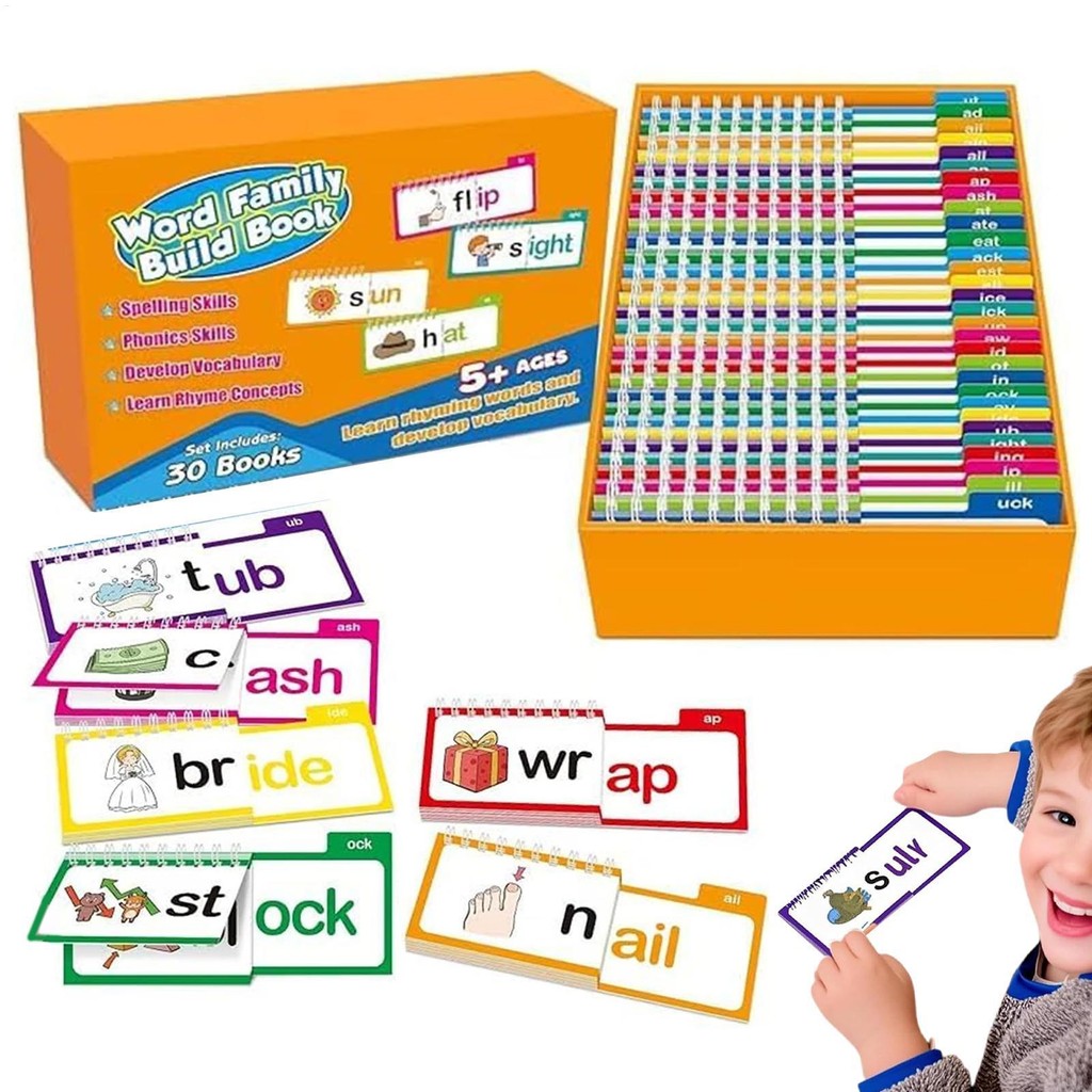 30 อ่านและสัมผัสพลิกหนังสือ Word Family Build Book โรงเรียนอนุบาลอ่าน Rhyme กิจกรรม Word Family Build Book เรียนรู้การอ่านการออกเสียง Letter Sounds chunnimth
