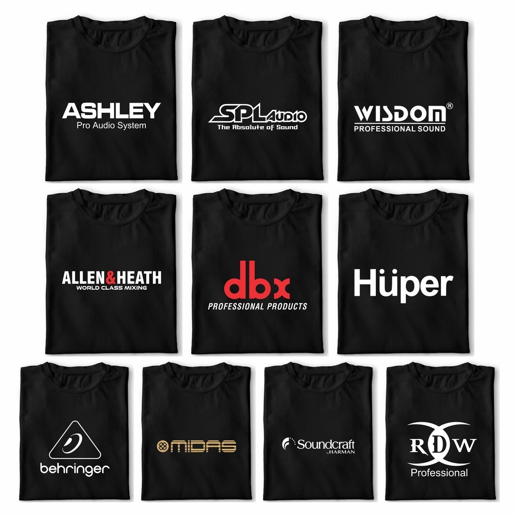 S-5XL เสื้อยืดคอตตอน Distro SPL Audio Huper Ashley Midas Wisdom RDW Behringer DBX Soundcraft Allent 
