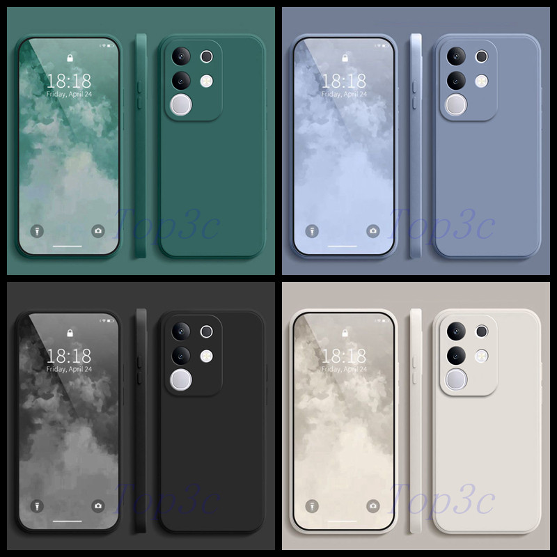 เคส Vivo Y29/Y39 5G/Y02/Y02T/Y03/Y03T/Y02S/Y100/Y15S/Y16/Y17S/Y18/Y19S/Y21/Y21S/Y21T/Y28/Y28S 5G/Y04 สีธรรมดาเรียบง่ายเคสซิลิโคนป้องกันการตก YT