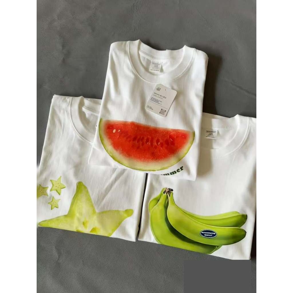 ฉันชอบเสื้อยืดซีรีส์ผลไม้ 🍉 เหล่านี้มากจริงๆ‼️ผ้าฝ้ายบริสุทธิ์ 100% เนื้อสัมผัสดีเยี่ยม