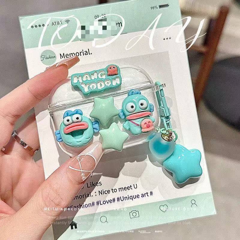 การ์ตูนปลาน่าเกลียด Lenovo LP80 เคสหูฟัง XT15/LP40PRO เคสบลูทูธไร้สาย ht38 เคสป้องกัน LP12 โปร่งใส