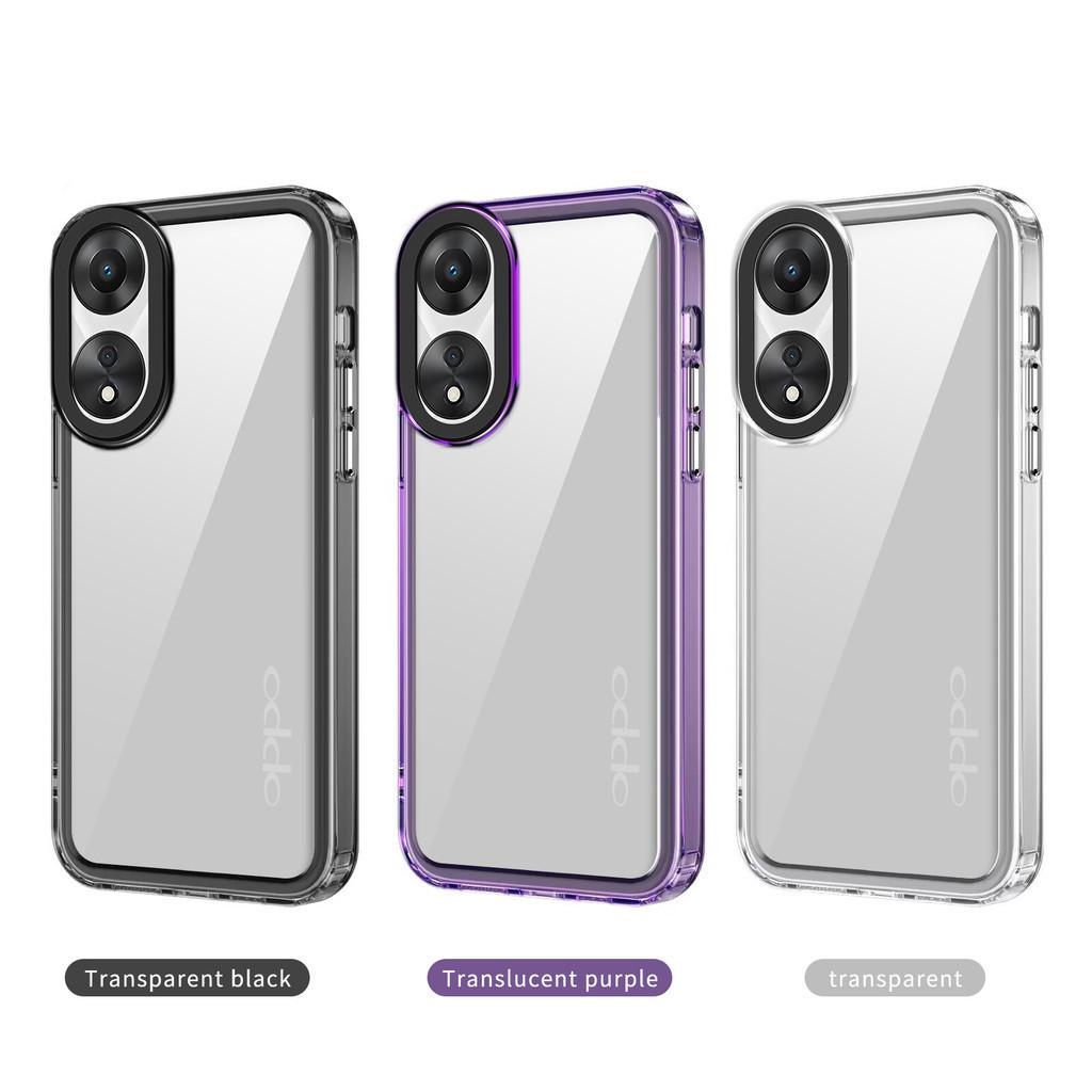 362.เคสใส แข็ง สำหรับ Oppo A3X A3Pro A3 A77S A60 A38 A18 Reno 11/12 Pro,F A58 A78 A57 เคสโทรศัพท์ แข็งใส มาใหม่ ขอบกล้อง – โปรปัง