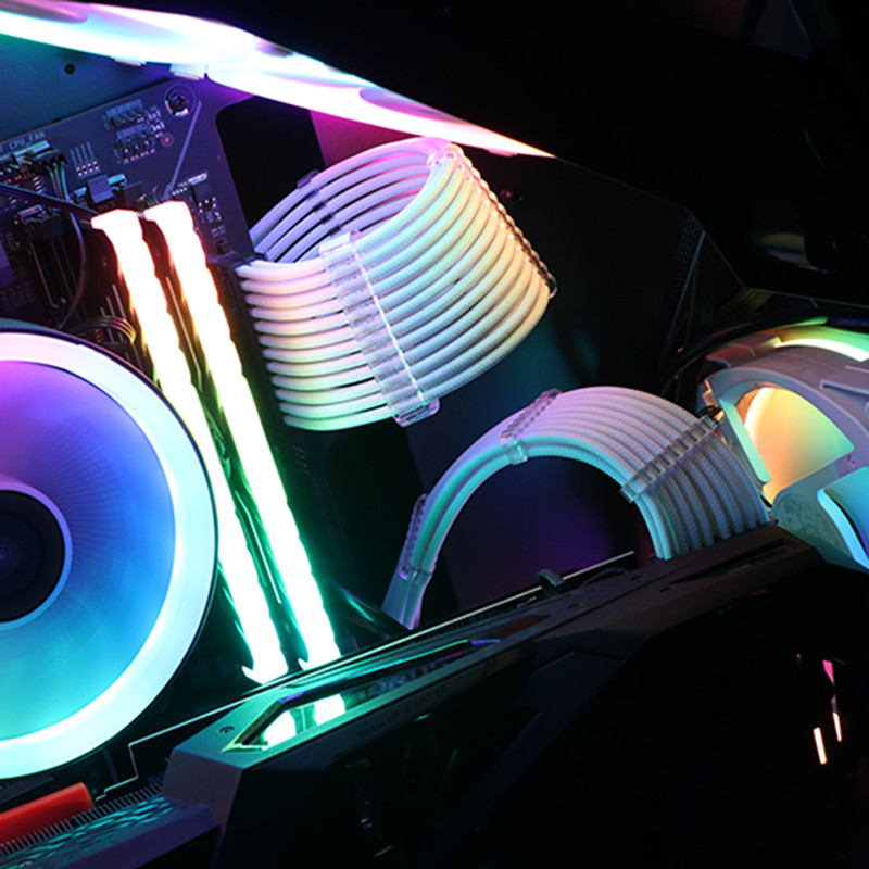 Teucer TC-35 Series PSU สายชุดสีทึบสาย Combo 350 มม. ATX24Pin PCI-E8Pin CPU8Pin พร้อมหวี