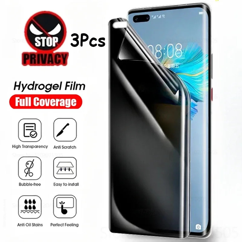 VivoY300 Y300Pro Y300Plus Y300 + 3 ชิ้น 999D คลุมทั้งหมด Anti Spy ความเป็นส่วนตัวฟิล์ม Hydrogel นุ่ม