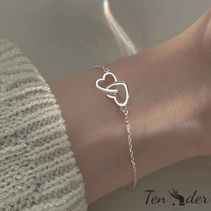 COD-ส่งเร็วจากไทย🎀สร้อยข้อมือเงินหัวใจแฟชั่นสตรี-Tender