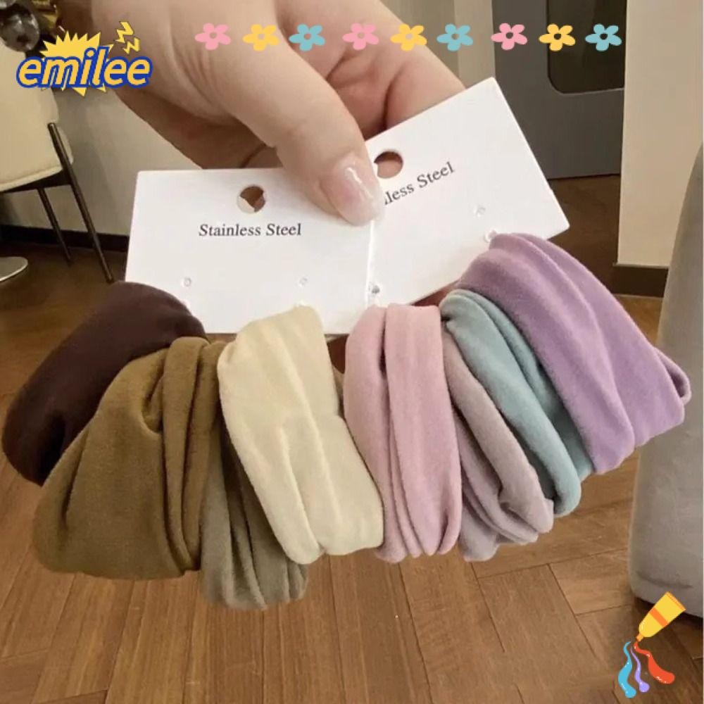 Emilee 4 ชิ้น/เซ็ตผมวง,ยืดสูงผู้หญิง Scrunchie,แฟชั่นอุปกรณ์เสริมผมยืดหยุ่นกว้างขึ้นผู้ถือผมหางม้าผม Tie ผู้หญิง