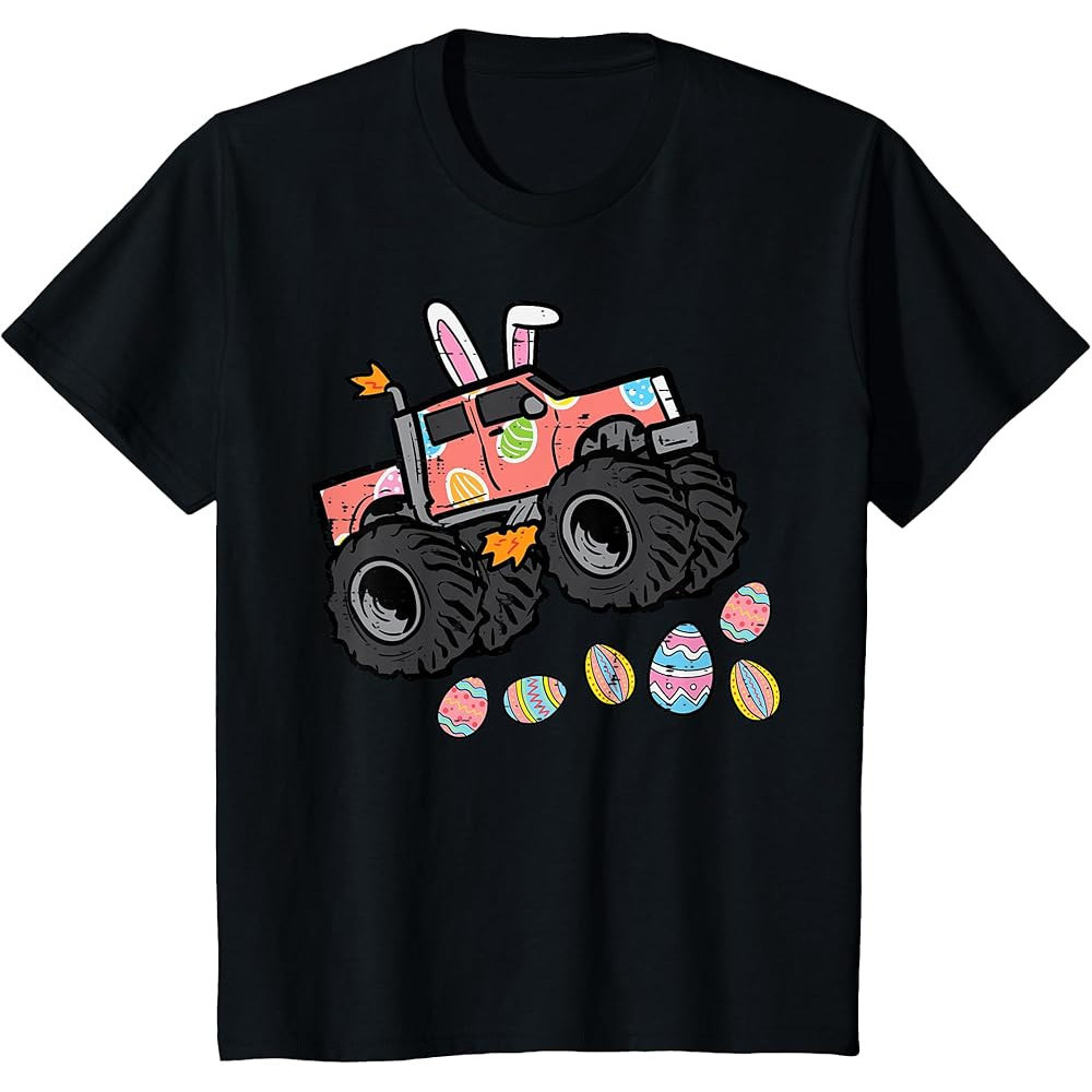 เสื้อยืด Easter Monster Truck Bunny Ears Eggs Hunt