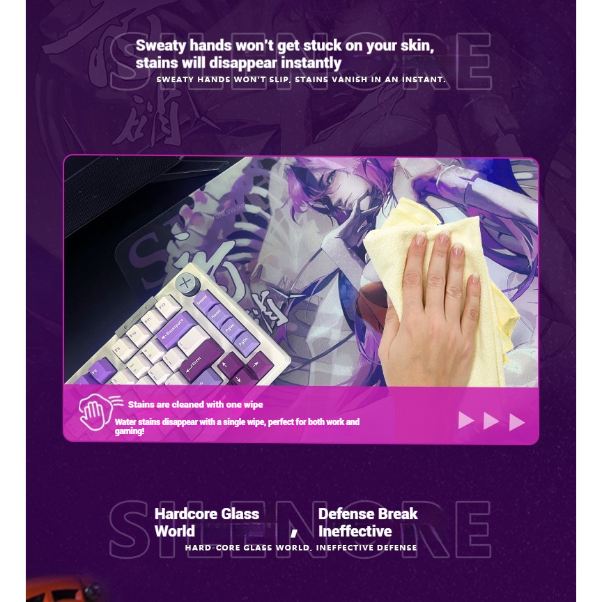 Yunlinking Audio Nitrate Micro Etching Gaming FPS แผ่นรองเมาส์กระจกสําหรับเล่นเกม