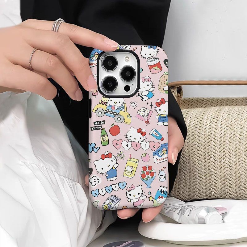 เคสโทรศัพท์คิตตี้แมวน่ารัก เข้ากันได้กับ iPhone 15 Pro Max, Apple 16 14 Plus 11/12/13 Pro Max, เคสป้องกันกันกระแทกใหม่