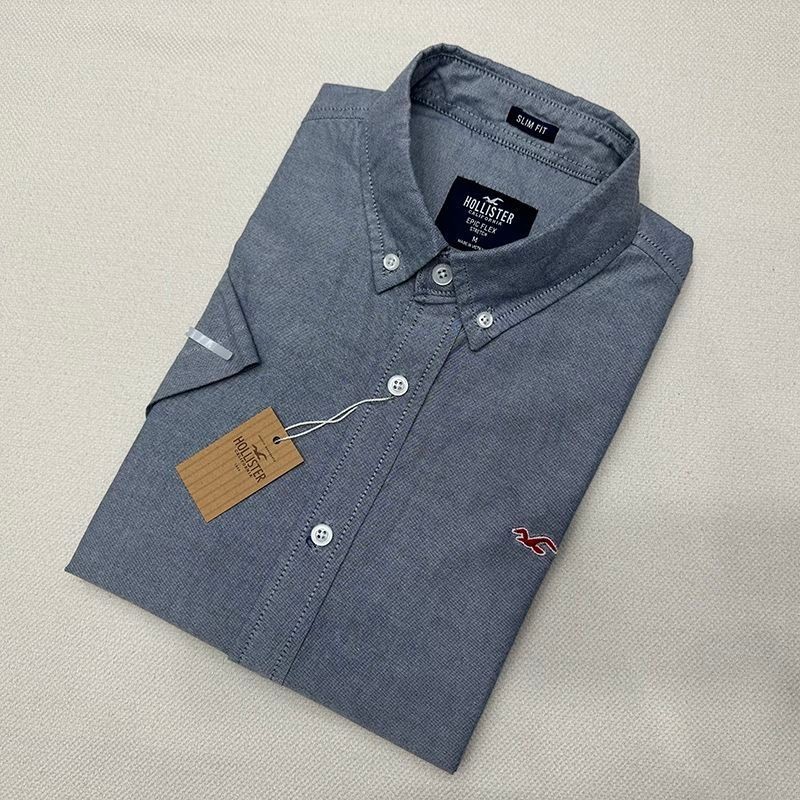 HOLLISTER อาก้า ฮอลลิสเตอร์ ร่วม. นกนางนวล เสื้อเชิ้ตแขนสั้นผู้ชายฟอร์ดทอพร็อพเสื้อเชิ้ตแขนสั้นคลาสสิกลําลองด้านบนเสื้อเชิ้ตหล่อ - รูปที่ 4