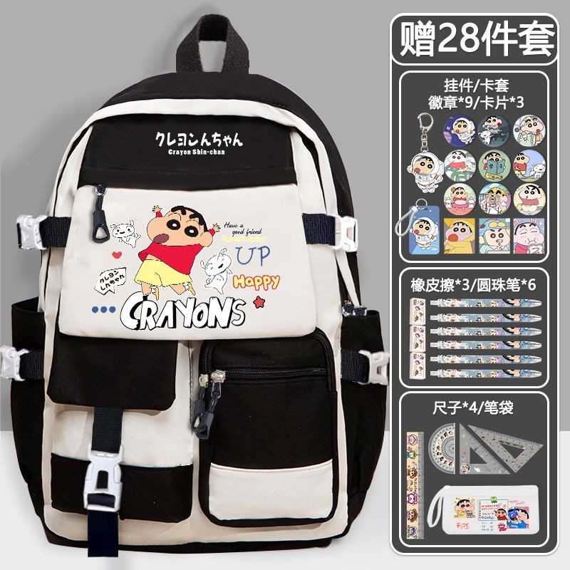 Crayon Shin-Chan กระเป๋านักเรียนนักเรียนหญิงนักเรียนมัธยมต้นกระเป๋าเป้ใบใหญ่