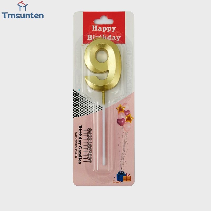 เทียนดิจิตอลสีทองปาร์ตี้ตกแต่งเทียนเพชรเทียนเค้กวันเกิด Tmsunten