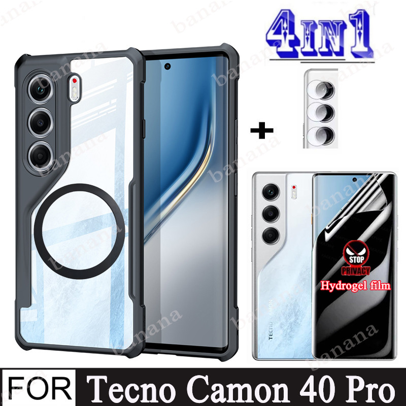 Tecno Camon 40Pro 4in1 กรณีสติกเกอร์แม่เหล็กกันกระแทกเคสโทรศัพท์สําหรับ Tecno Camon 40 Camon40Premie