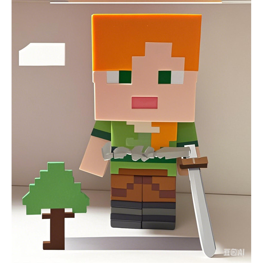 Minecraft Steve Steve Piggy Bank Piggy Bank Piggy Bank Protagonist Doll Shock-proof Design สามารถบัน