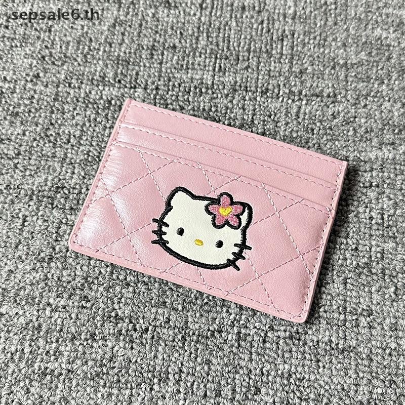 [S&T] Hello Kitty Card Holder Mini Cartoon Simple Cute Card Holder Delicate Fashion Personality ID Storage Bag Anime Peripheral {th}