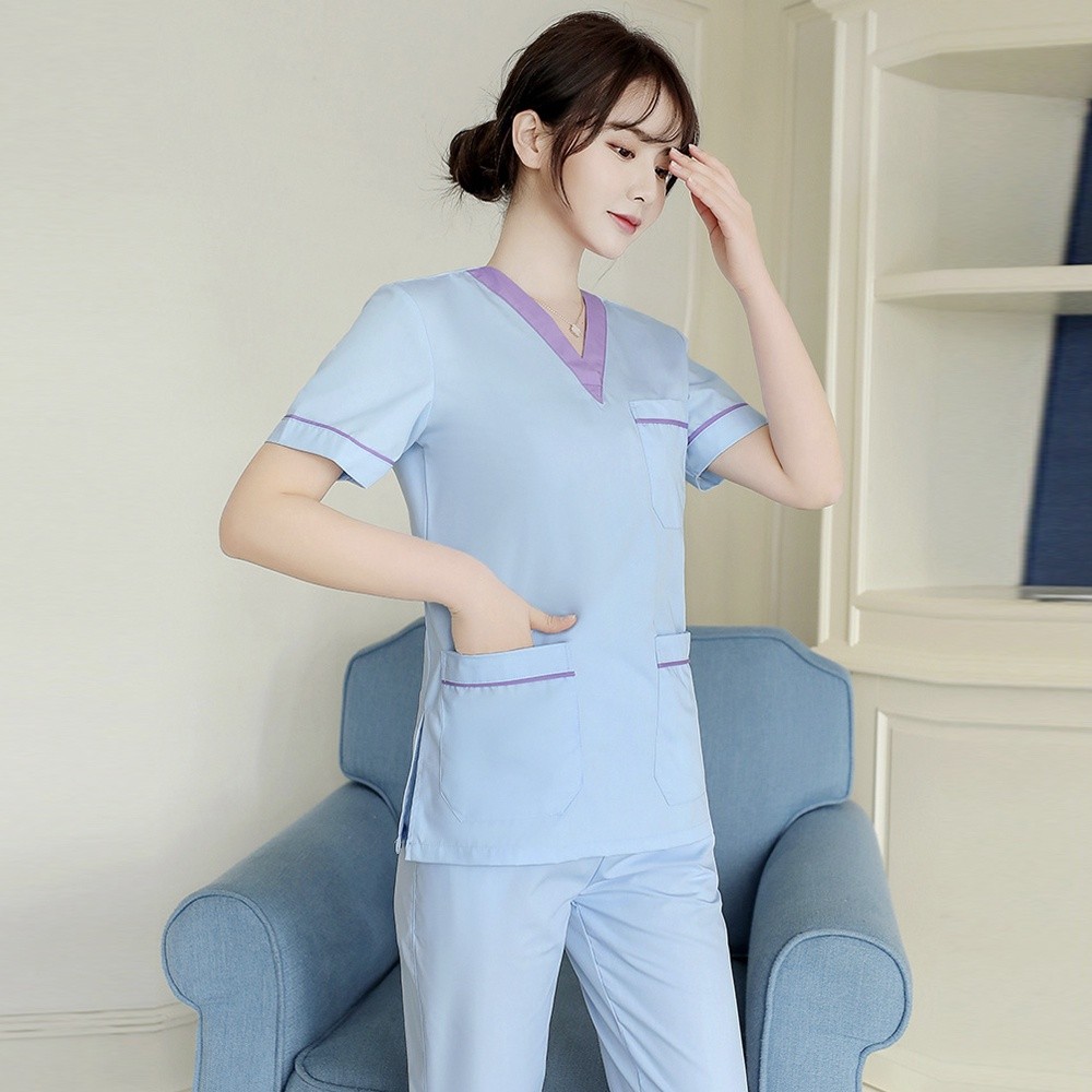 MEDICAL SCRUB SUIT BAJU SCRUB TOP+PANTS DOCTOR NURSE UNIFORMS