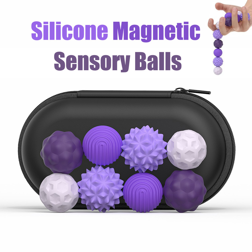 ซิลิโคนแม่เหล็ก Sensory Ball Fidget ของเล่นกังวลลูกบอลออทิสติก Calming Fidgeting ของเล่นเด็กผู้ใหญ่ความวิตกกังวลบรรเทาความเครียด Sensory ของเล่น