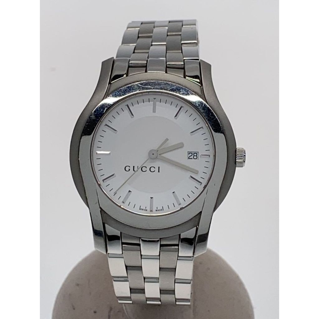 GUCCI นาฬิกาผู้ชาย Quartz Analog สแตนเลส WHT SLV 5500XL ส่งตรงจากญี่ปุ่นมือสอง
