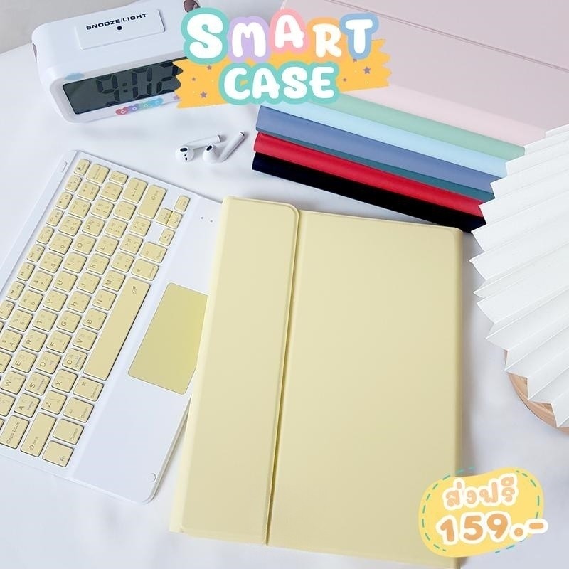 เคส iPad 10 / Gen 11 A16 ชาร์จปากกาได้ เคสคีย์บอร์ด ฟิล์ม กระจก เคสใส - Smart Case Keyboard Bluetooth with Touchpad