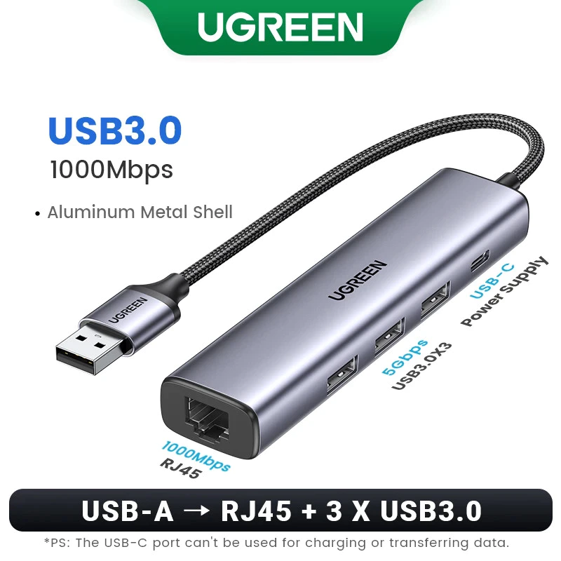 UGREEN อะแดปเตอร์ Usb Ethernet RJ45 Lan 1000Mbps ฮับ Usb สําหรับอุปกรณ์เสริมแล็ปท็อปอะแดปเตอร์อีเธอร์เน็ต
