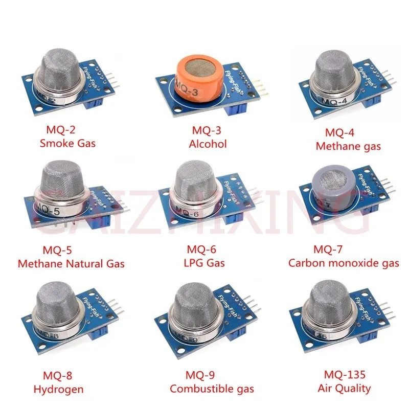 MQ-2 MQ-3 MQ-4 MQ-5 MQ-6 MQ-7 MQ-8 MQ-9 MQ-135 การตรวจจับควัน methane Gas Sensor โมดูลสําหรับ Arduin