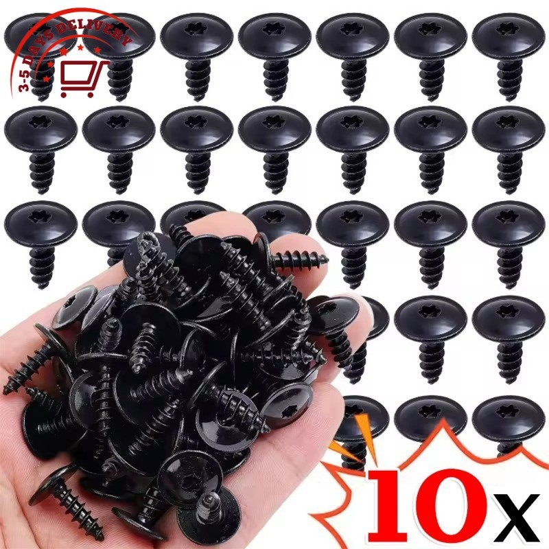 10pcs Torx สกรูคลิปยึดสําหรับเครื่องยนต์รถยนต์ Undertray Splash Guard, VW ใช้งานร่วมกับ Self-Tipping Auto Body แผง Rivets 19.5 มม.เหล็ก
