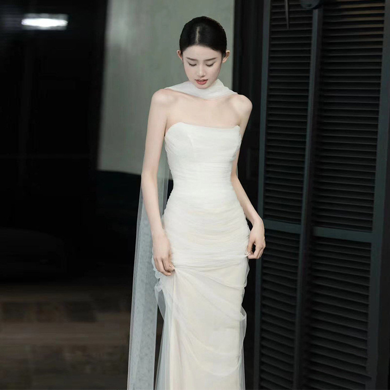 1 ชิ้นเจ้าสาวผ้าพันคอหรูหราชุดแต่งงานกลางแจ้งอุปกรณ์เส้นด้าย