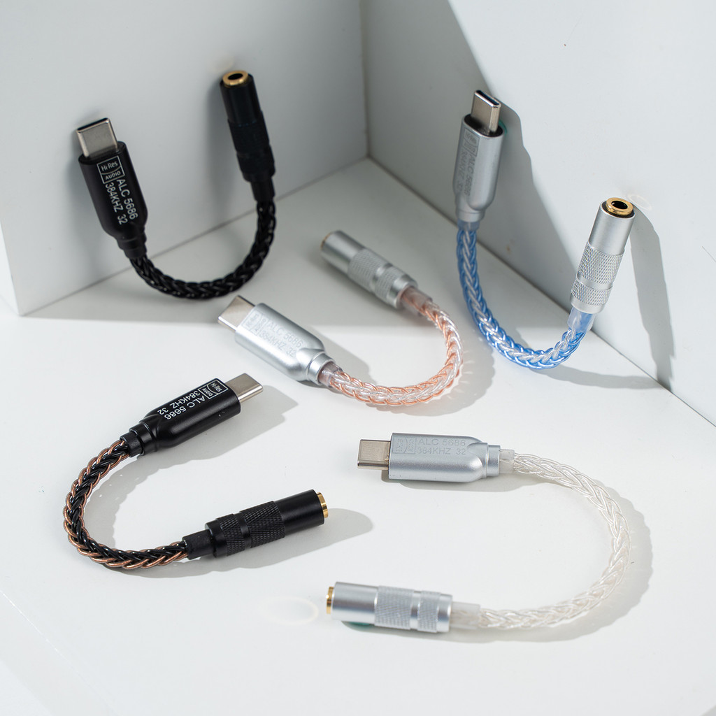 Realtek ALC5686 USB-C ถึง 3.5 มม.DAC หูฟังเครื่องขยายเสียงดิจิตอลถอดรหัสและอะแดปเตอร์ Hifi Dac Type-C ถึง 3.5 มม.