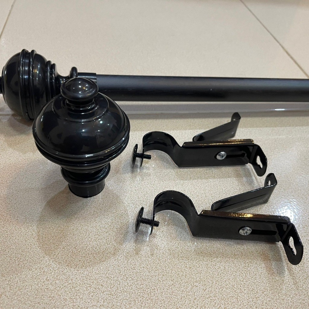 อุปกรณ์ ตกแต่งบ้าน ราวม่าน ราวผ้าม่าน พร้อมอุปกรณ์ ราวเหล็กหนา สีดำสนิท ราคาถูก