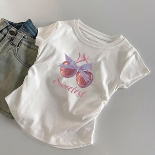 สาวอ้วนใส่ได้  เสื้อยืดฤดูร้อนสไตล์อินสไตล์เกาหลี เสื้อยืดแฟ…