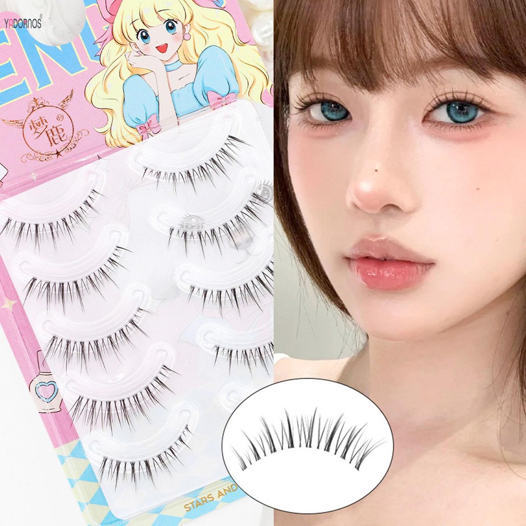 【ready】5 คู่ – ขนยาวเหนือธรรมชาติ W-50 ขนตาปลอมผมนางฟ้า – ขนตาปลอมชิ้นเดียวก้านใส – นำกลับมาใช้ใหม่ได้