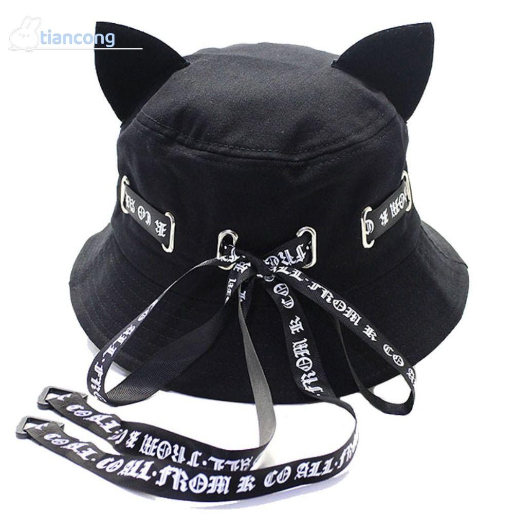 TIANCONG หมวกบักเก็ตผ้าฝ้ายปานามาหมวก Hip Hop Bonnets ฤดูร้อนกลางแจ้ง Sun Caps