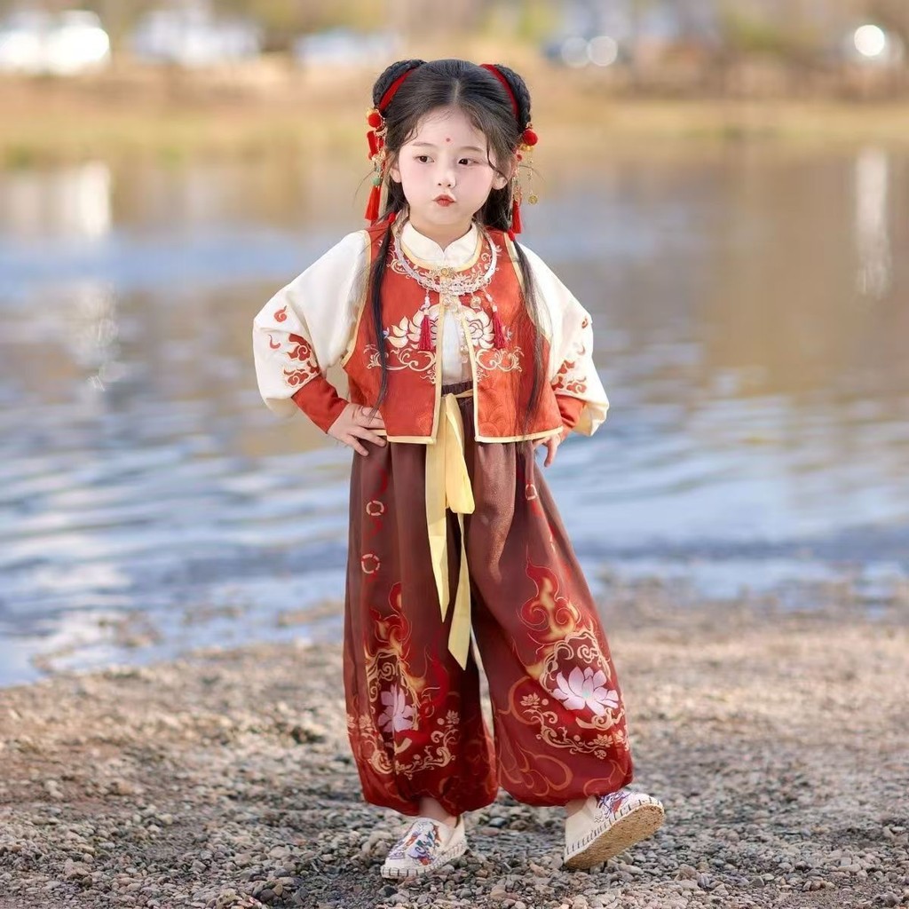 【พร้อมส่งจากจีน】ชุดเซทเด็ก นาจา nezha ทั้งเซท การแสดง น่ารัก สุดหล่อ สวย ฮั่นฝู สำหรับเด็กชายและหญิง