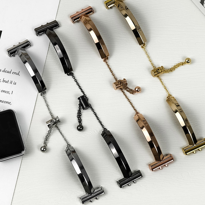 ใหม่สร้อยข้อมือสไตล์สายนาฬิกาใช้งานร่วมกับ Samsung Galaxy Watch Fit 3 สําหรับ Galaxy Watch Fit 3 สายนาฬิกาสร้อยข้อมืออุปกรณ์เสริม