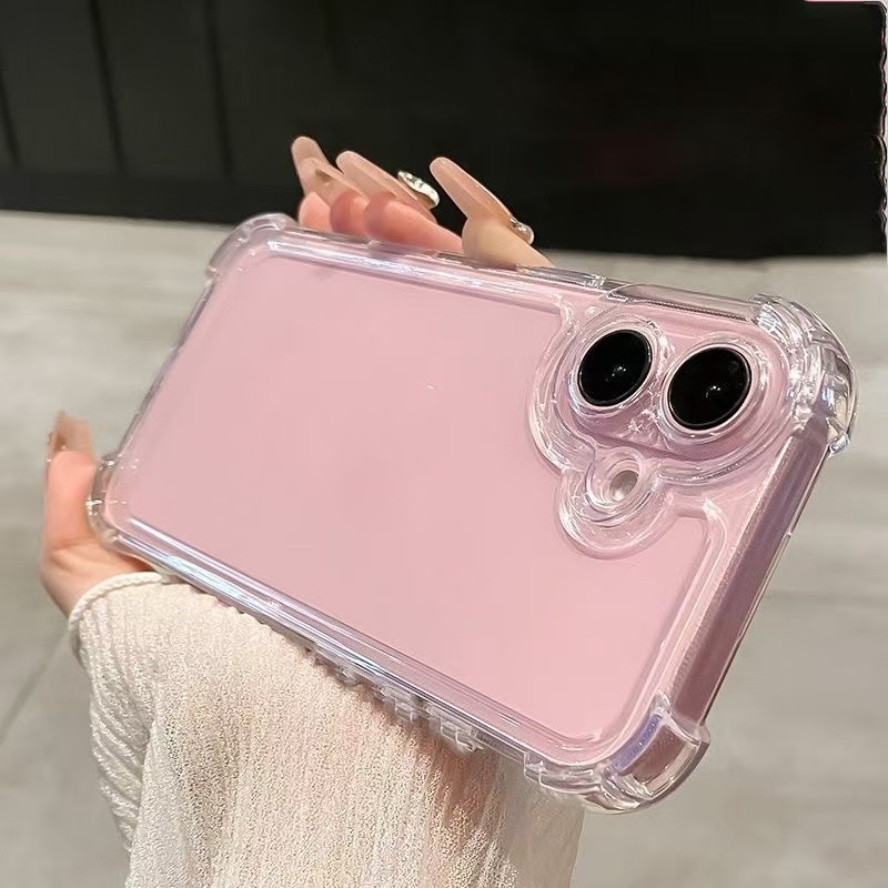 เคสโทรศัพท์มือถือแบบนิ่ม ใส สี่มุมกันกระแทก สําหรับ iPhone 16 15 14 13 12 11 Pro Max 14 15 16 Plus